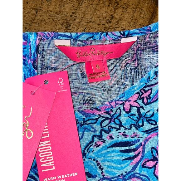NWT Womens Lilly Pulitzer‎ Edelyn Swing Shift Blue Shells N Bells Dress Size 6 - Picture 8 of 13